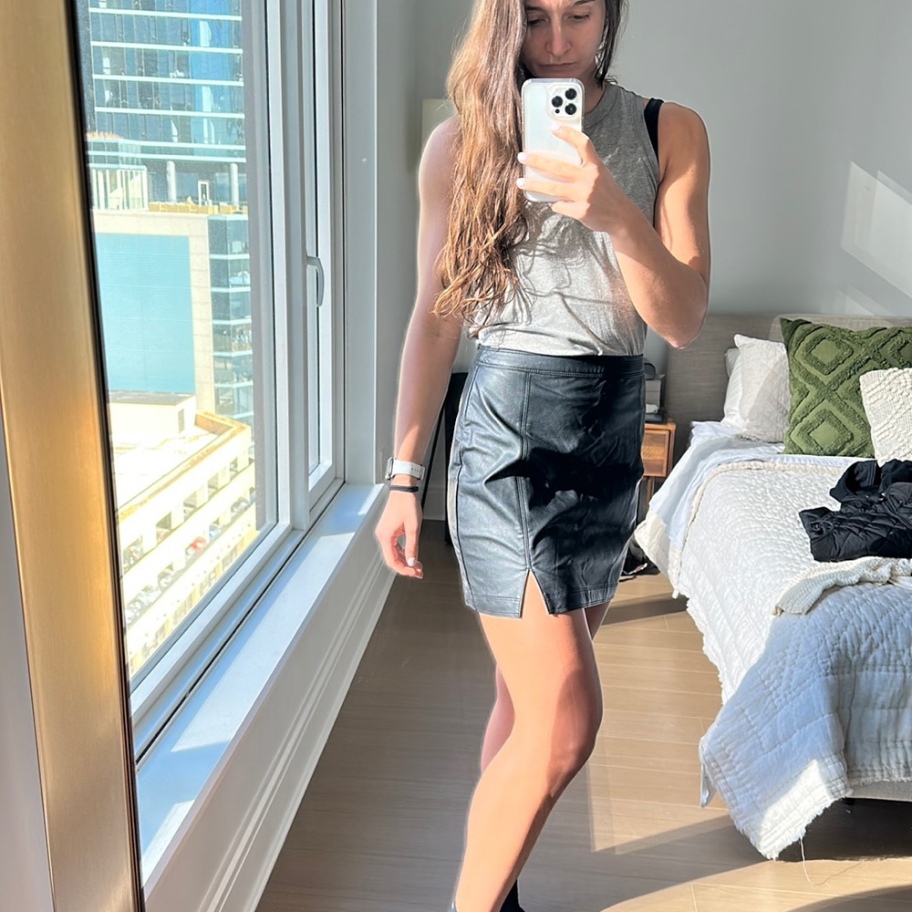 NWT black leather Abercrombie and Fitch skirt